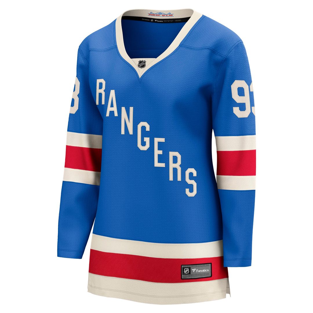 Mika Zibanejad New York Rangers Fanatics Women's Centennial Breakaway Jersey - Blue