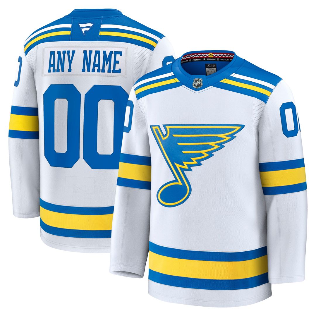St. Louis Blues Fanatics Away Premium Custom Jersey - White