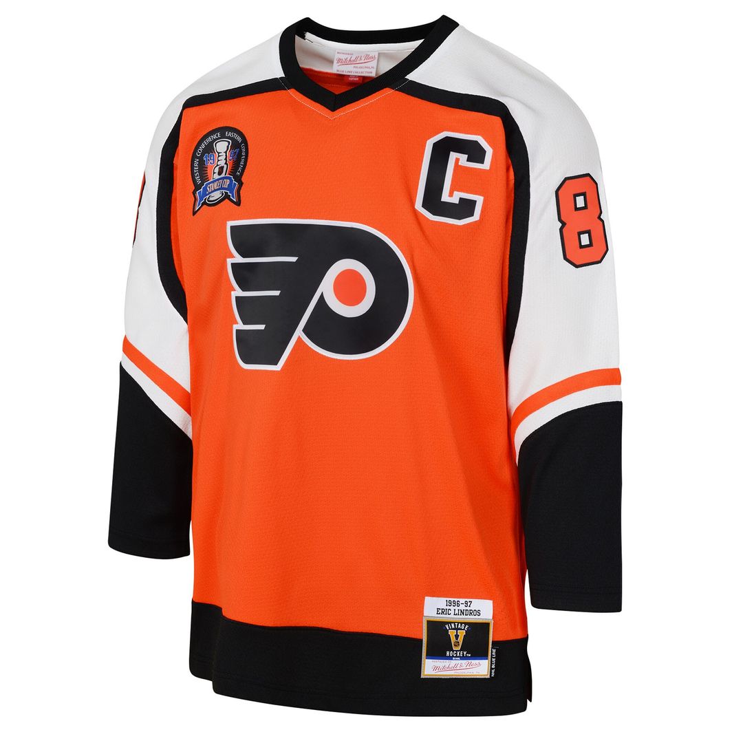 Eric Lindros Philadelphia Flyers Mitchell & Ness Youth 1996/97 Power Play 2.0 Player Jersey with Captain Patch - Orange