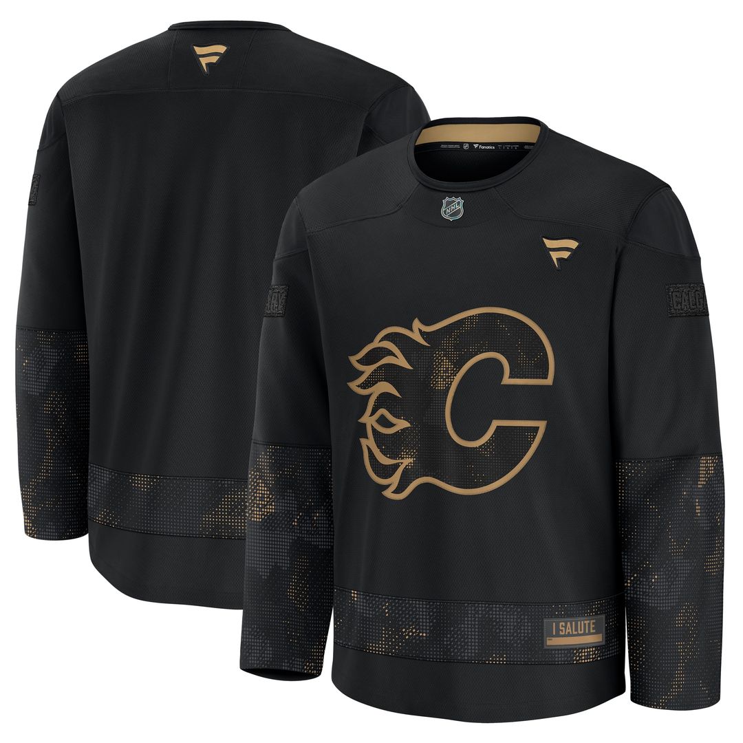 Calgary Flames Fanatics 2024 Military Appreciation Practice Jersey - Black