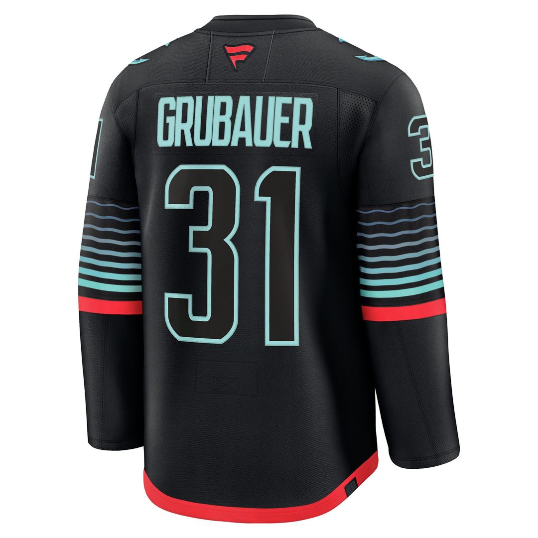 Philipp Grubauer Seattle Kraken Fanatics Alternate Premium Player Jersey - Black