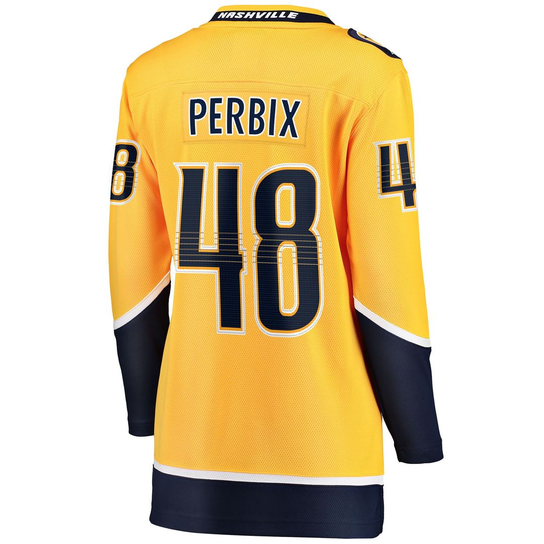 Nick Perbix Nashville Predators Fanatics Women's Home Breakaway Jersey - Gold