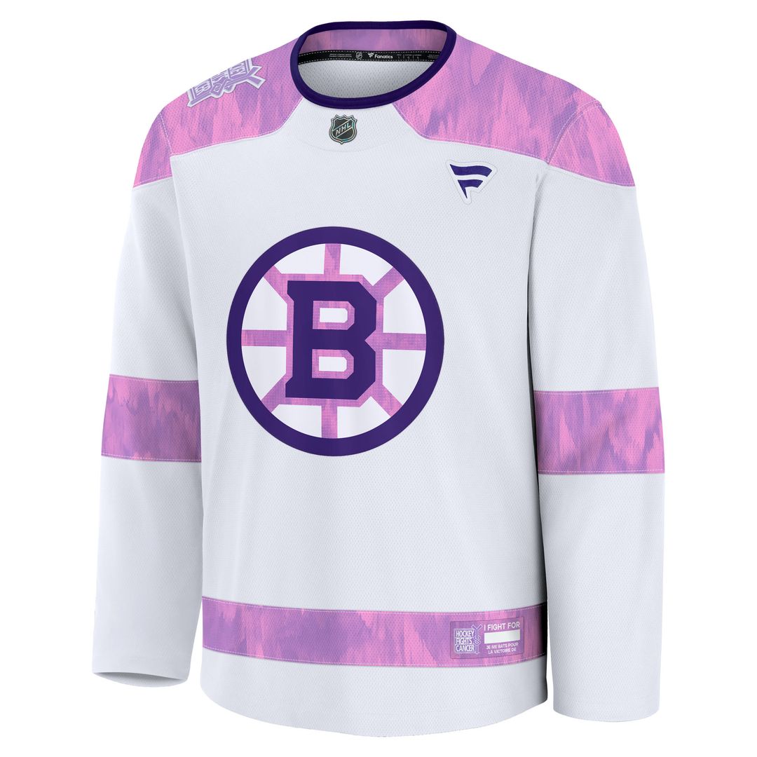 Boston Bruins Fanatics Hockey Fights Cancer Survivor Practice Jersey - White