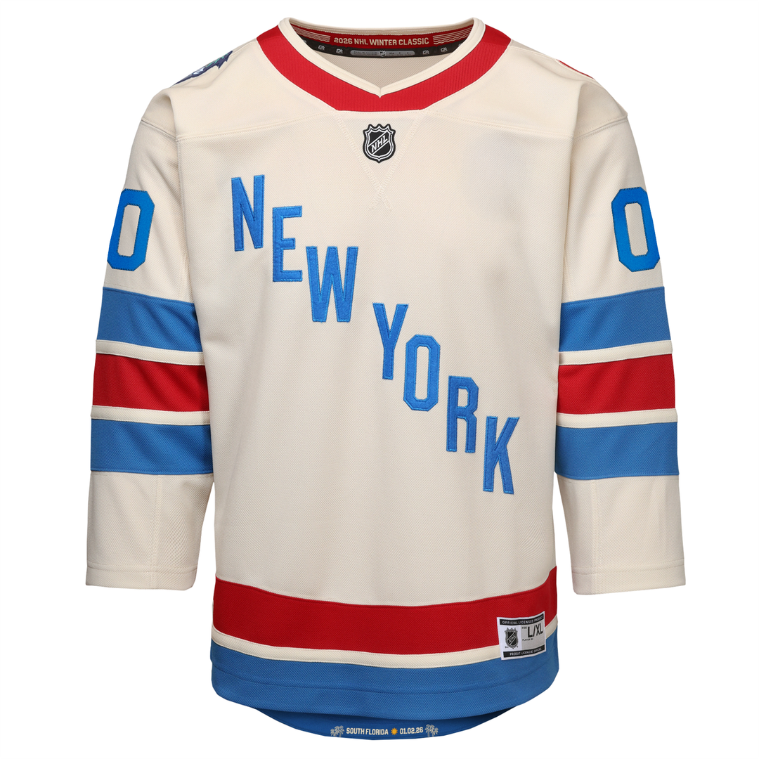 New York Rangers Outerstuff Youth 2026 NHL Winter Classic Premier Custom Jersey - White