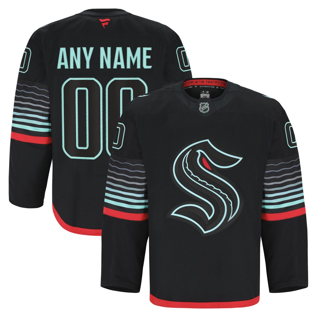 Seattle Kraken Fanatics Alternate Authentic Pro Custom Jersey - Black