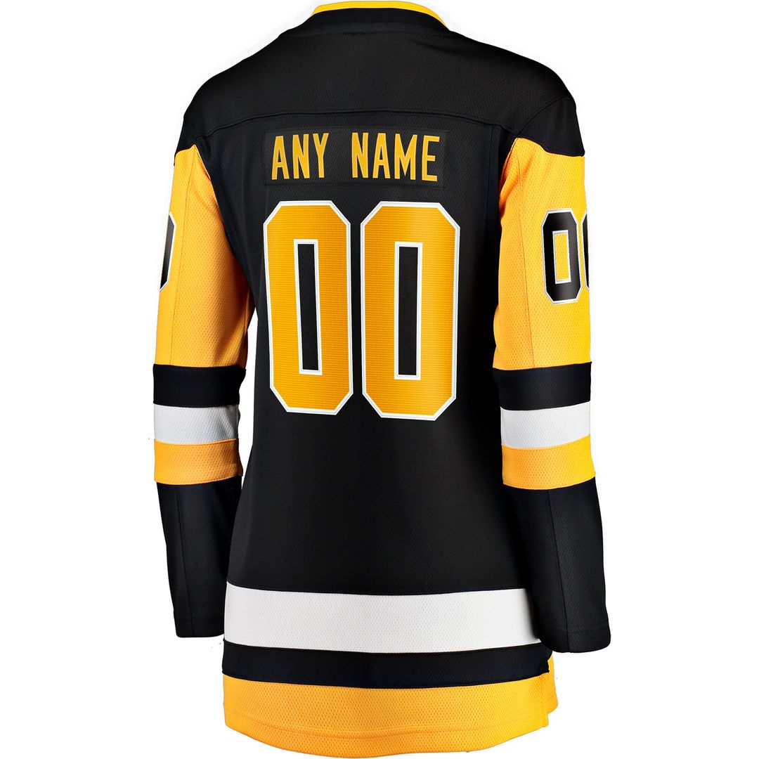 Pittsburgh Penguins Fanatics Women's Home Breakaway Custom Jersey - Black