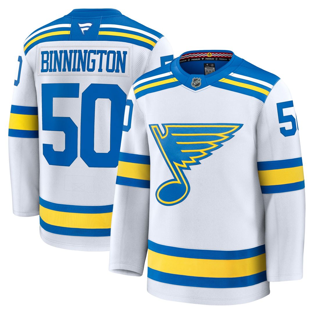 Jordan Binnington St. Louis Blues Fanatics Away Premium Player Jersey - White