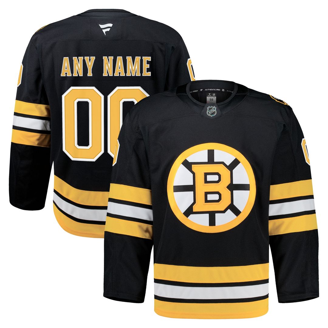 Boston Bruins Fanatics Home Authentic Pro Custom Jersey - Black