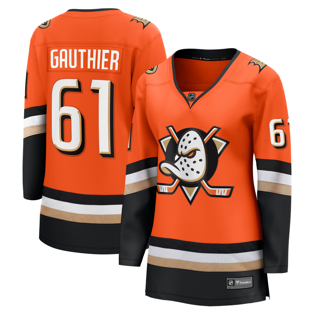 Cutter Gauthier Anaheim Ducks Fanatics Women's Home Breakaway Jersey - Orange