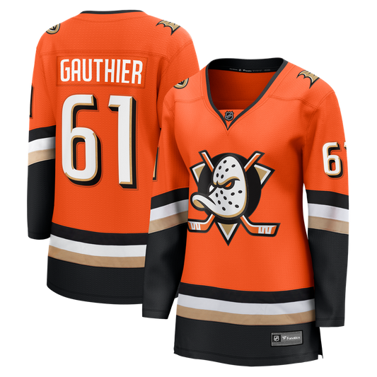 Cutter Gauthier Anaheim Ducks Fanatics Women's Home Breakaway Jersey - Orange