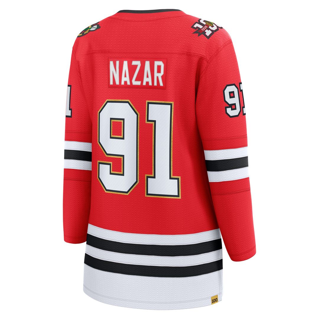 Frank Nazar Chicago Blackhawks Fanatics Women's Centennial Breakaway Player Jersey - Red