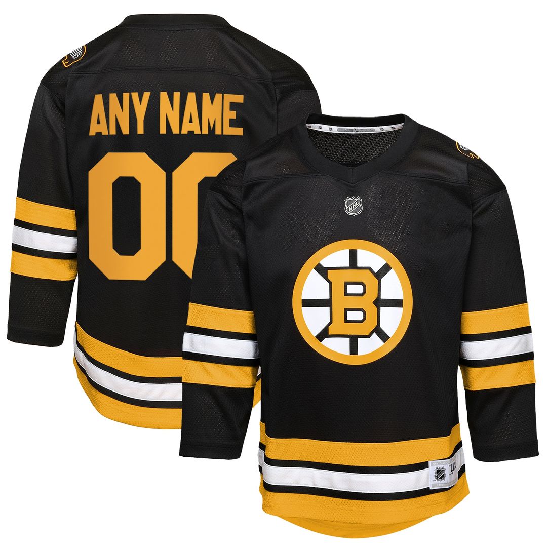 Boston Bruins Youth Home Custom Replica Jersey - Black