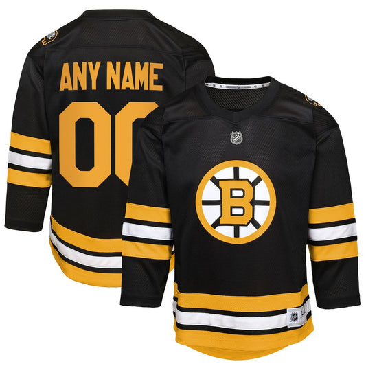 Boston Bruins Youth Home Custom Replica Jersey - Black