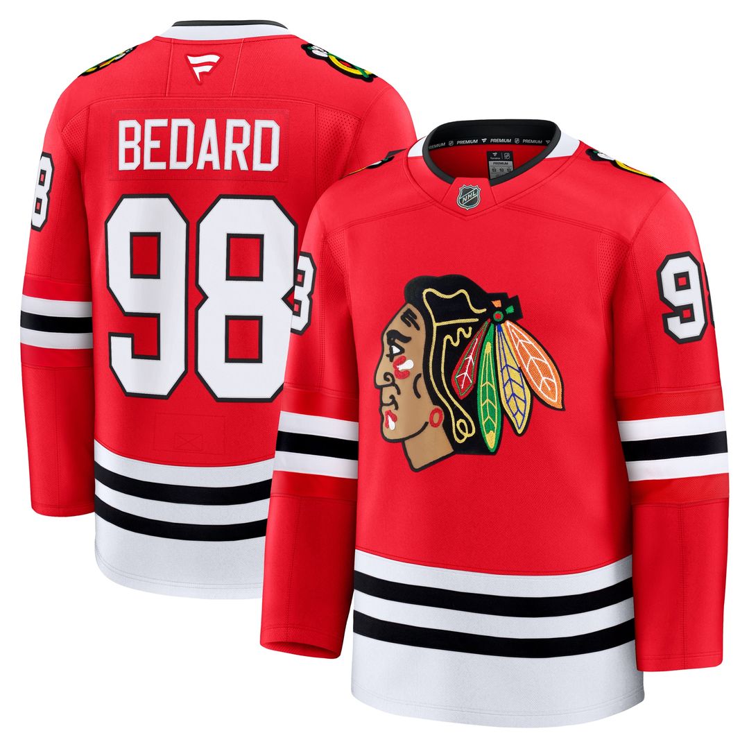 Connor Bedard Chicago Blackhawks Fanatics Away Premium Jersey - White
