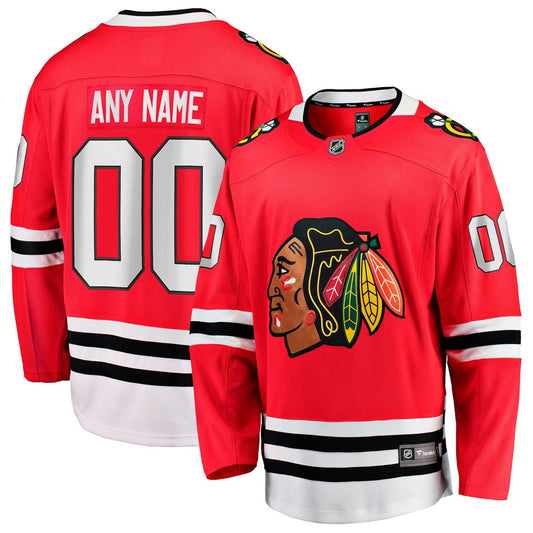 Chicago Blackhawks Fanatics Home Breakaway Custom Jersey - Red