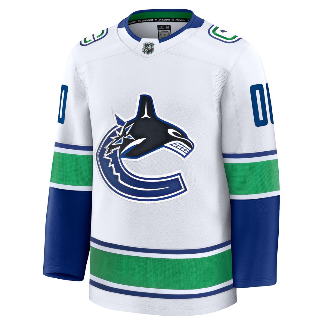 Vancouver Canucks Fanatics Away Premium Custom Jersey - White
