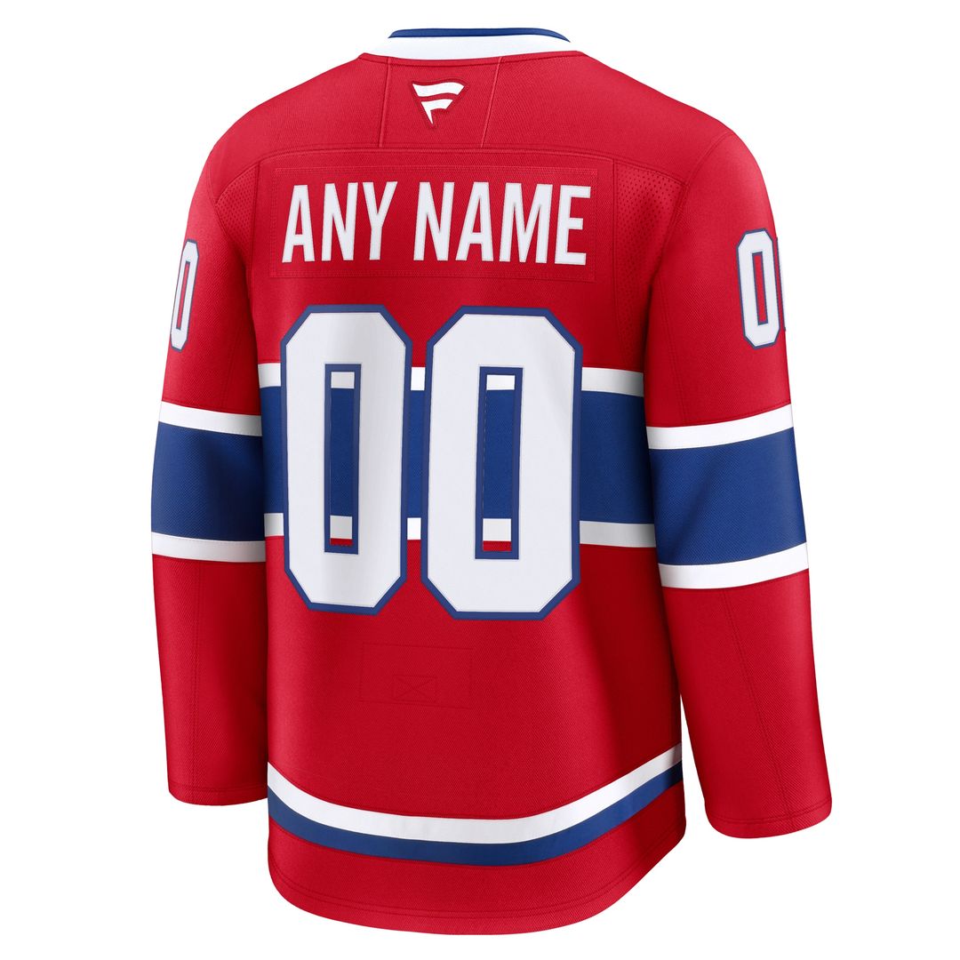 Montreal Canadiens Fanatics Home Premium Custom Jersey - Red