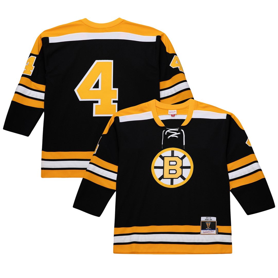 Bobby Orr Boston Bruins Mitchell & Ness Big & Tall 1971/72 Blue Line 2.0 Jersey - Black