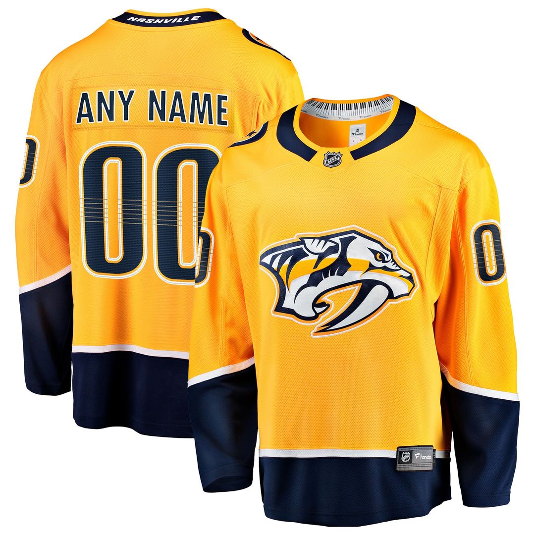 Nashville Predators Fanatics Home Breakaway Custom Jersey - Gold