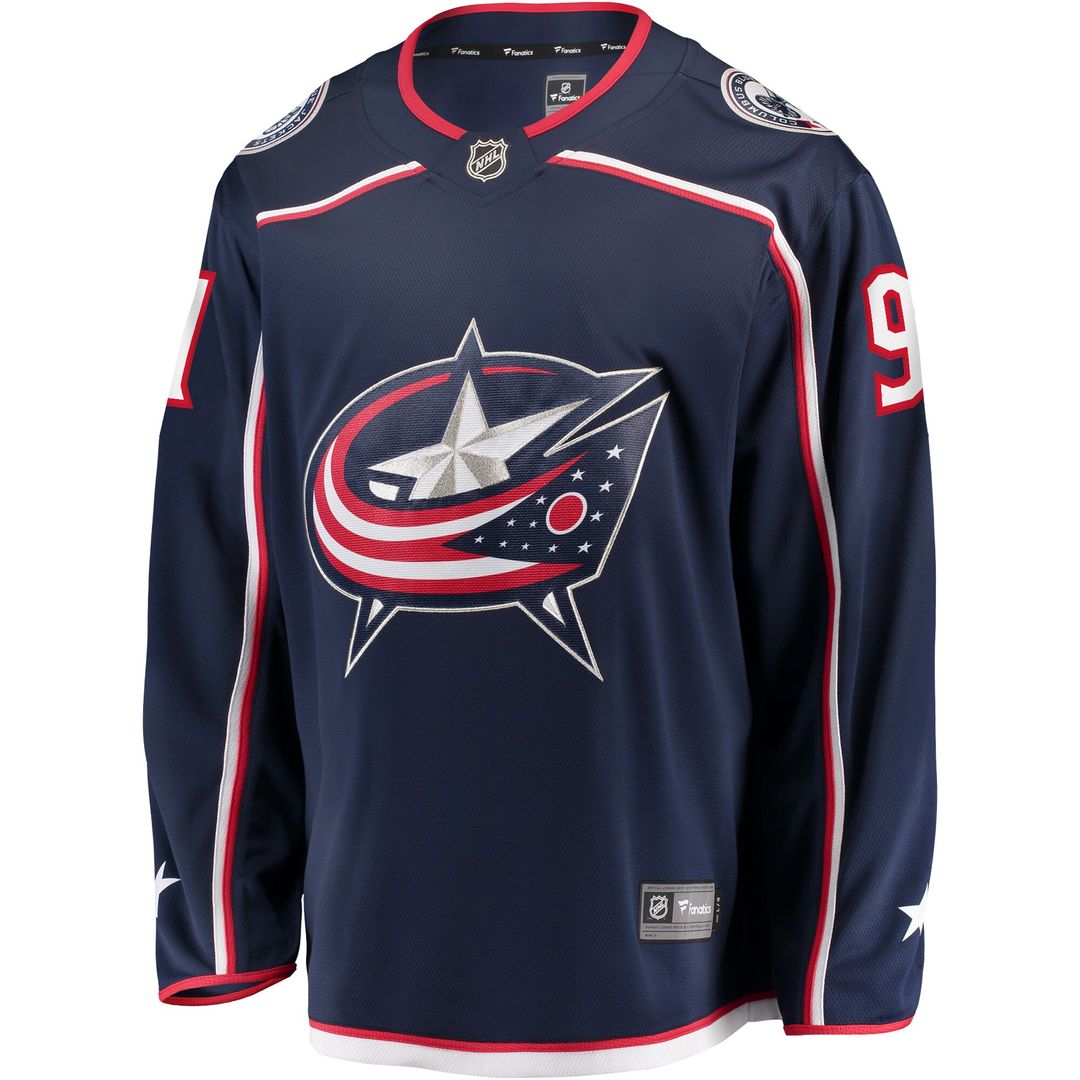 Kent Johnson Columbus Blue Jackets Fanatics Home Breakaway Jersey - Navy