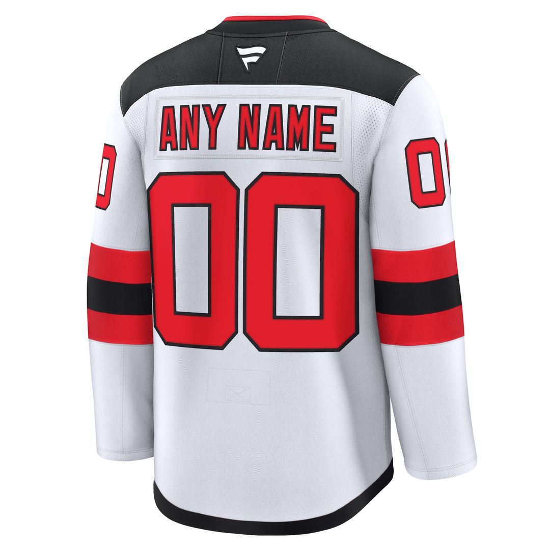 New Jersey Devils Fanatics Away Premium Custom Jersey - White