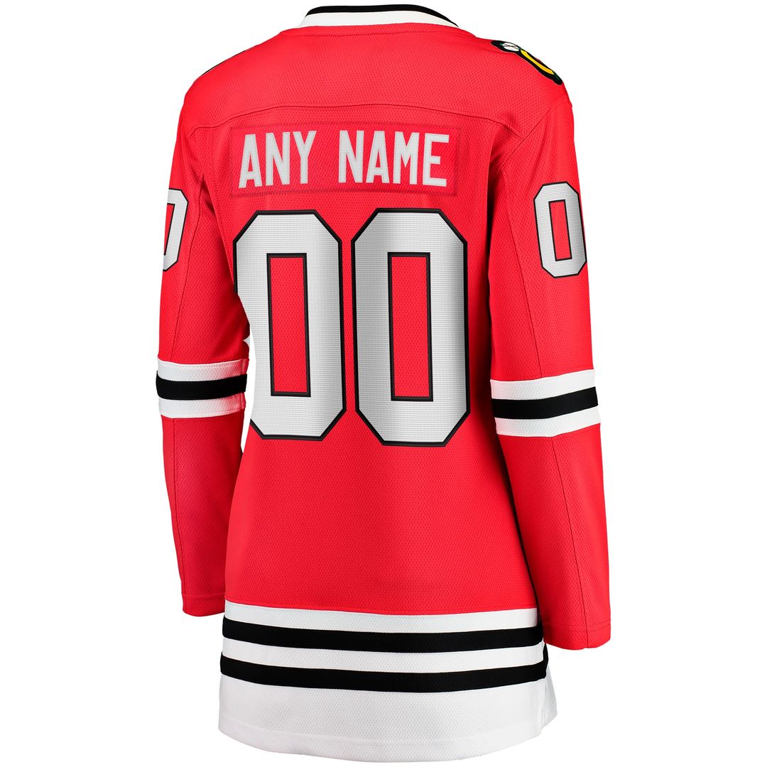 Chicago Blackhawks Fanatics Women's Home Breakaway Custom Jersey - Red