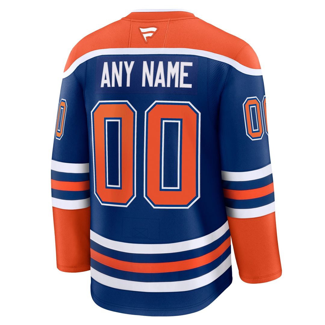 Edmonton Oilers Fanatics Home Premium Custom Jersey - Royal
