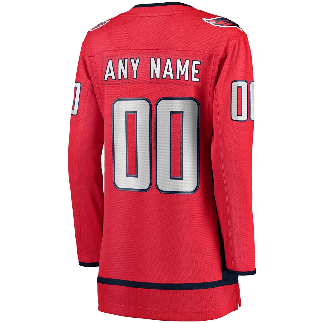 Washington Capitals Fanatics Women's Home Breakaway Custom Jersey - Red