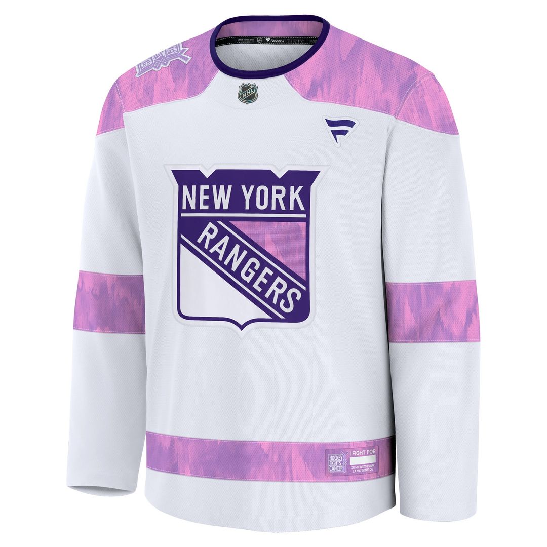 New York Rangers Fanatics Hockey Fights Cancer Survivor Practice Jersey - White