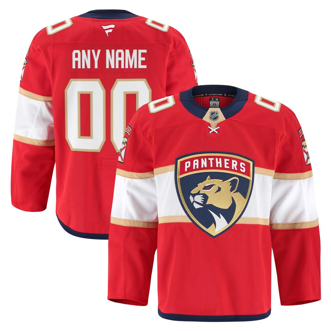 Florida Panthers Fanatics Home Authentic Pro Custom Jersey - Red