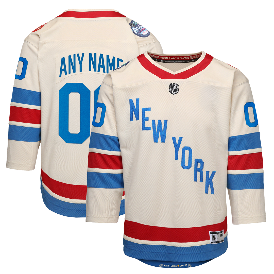 New York Rangers Outerstuff Youth 2026 NHL Winter Classic Premier Custom Jersey - White
