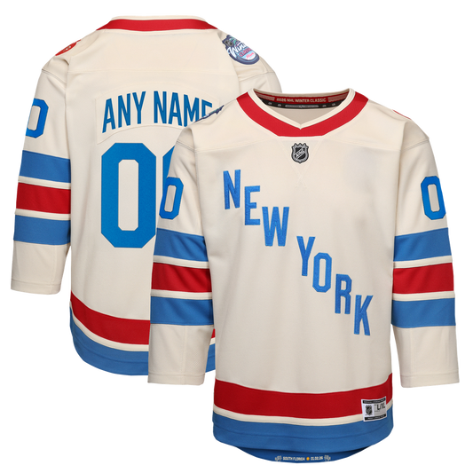 New York Rangers Outerstuff Youth 2026 NHL Winter Classic Premier Custom Jersey - White