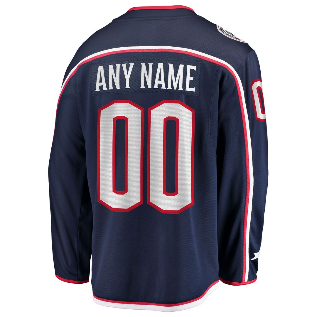 Columbus Blue Jackets Fanatics Home Breakaway Custom Jersey - Navy
