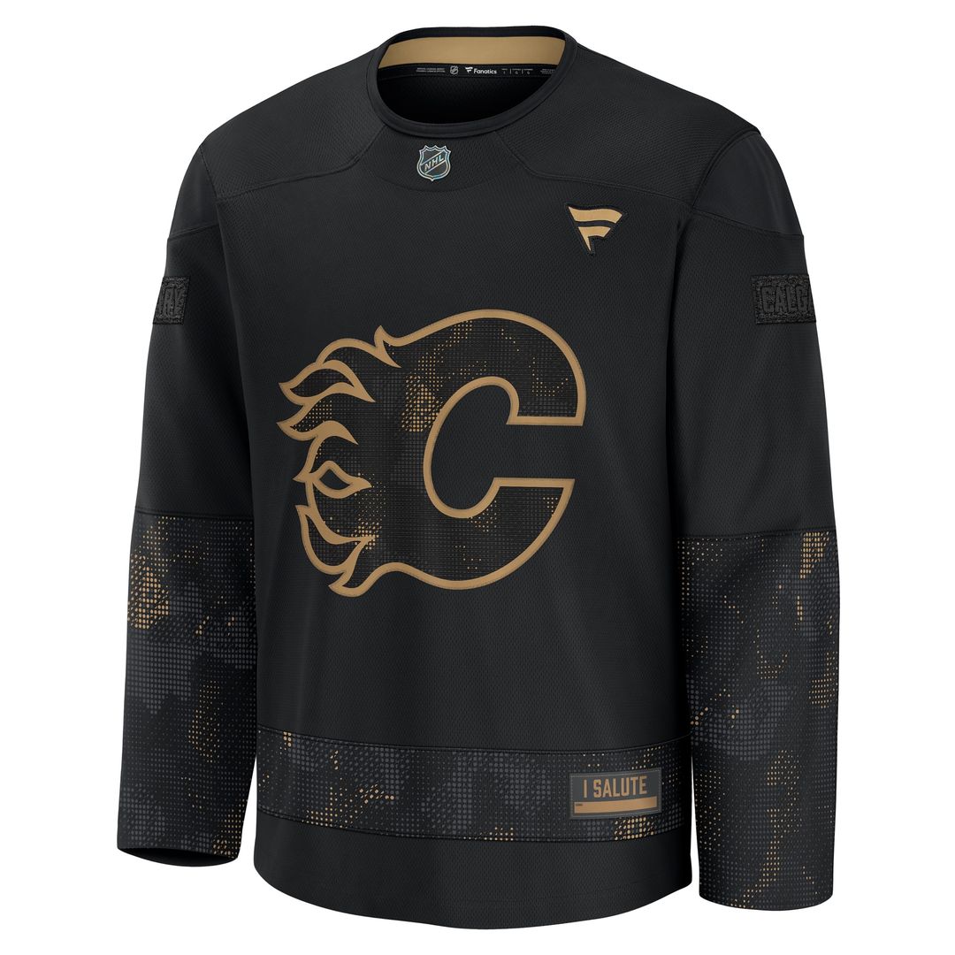 Calgary Flames Fanatics 2024 Military Appreciation Custom Practice Jersey - Black
