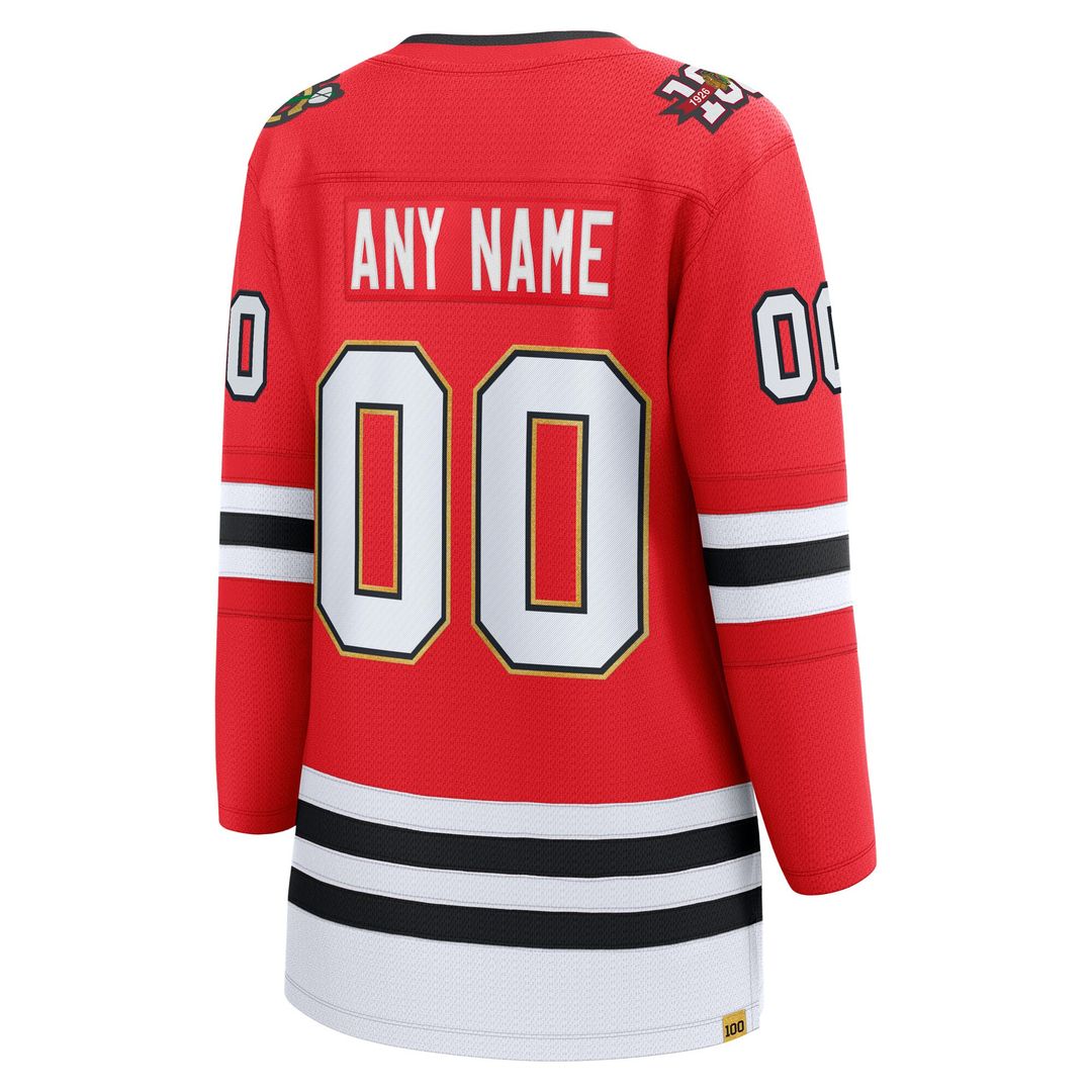 Chicago Blackhawks Fanatics Women's Centennial Breakaway Custom Jersey - Red
