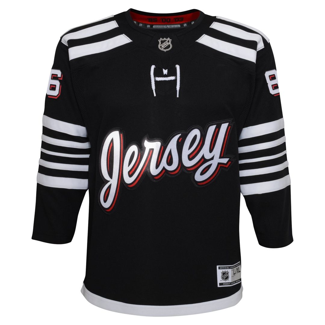 Jack Hughes New Jersey Devils Youth Alternate Premier?Player Jersey - Black