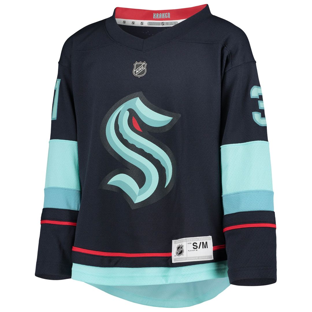 Philipp Grubauer Seattle Kraken Youth Home Player Replica Jersey - Deep Sea Blue