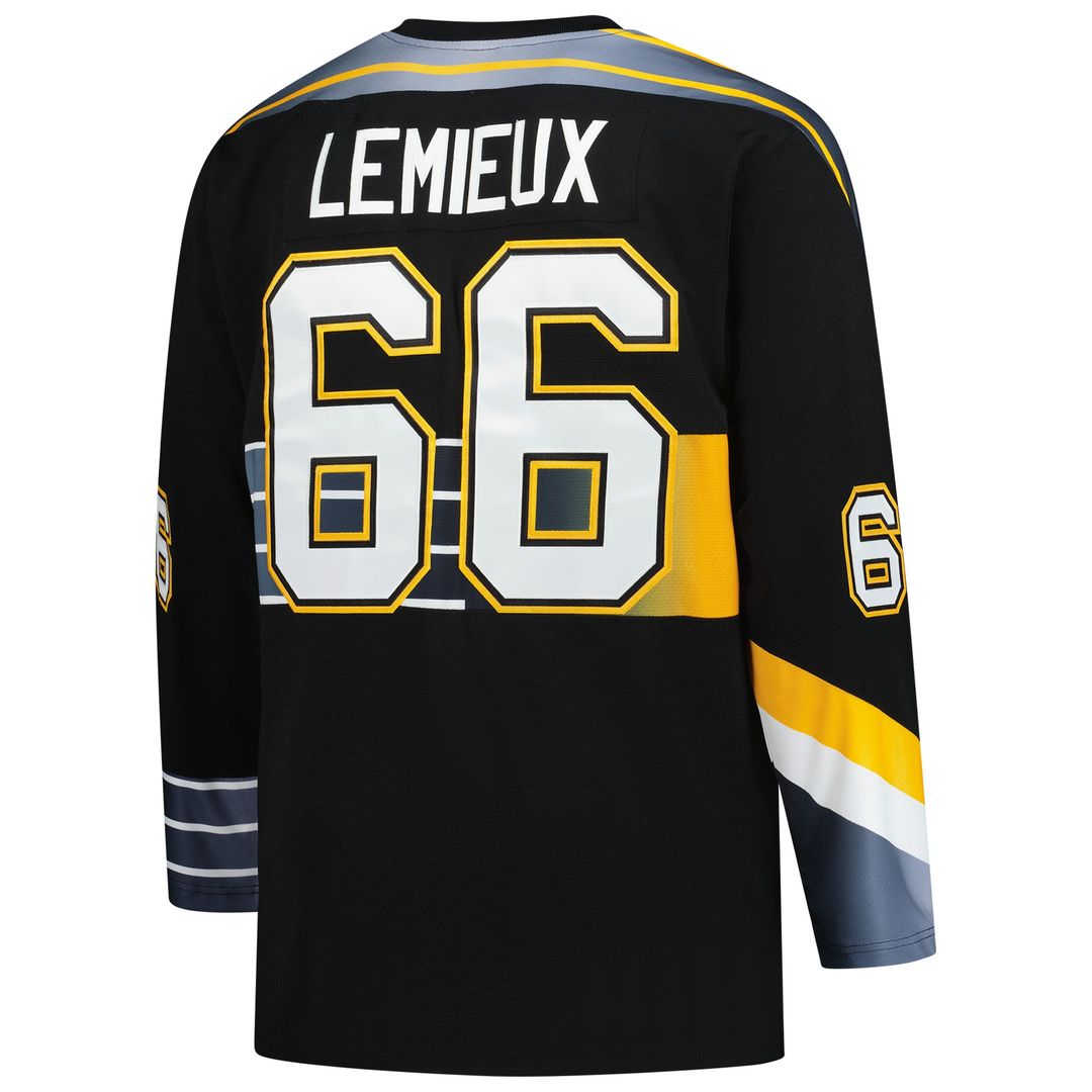 Mario Lemieux Pittsburgh Penguins Mitchell & Ness 1996/97 Blue Line 2.0 Jersey - Black