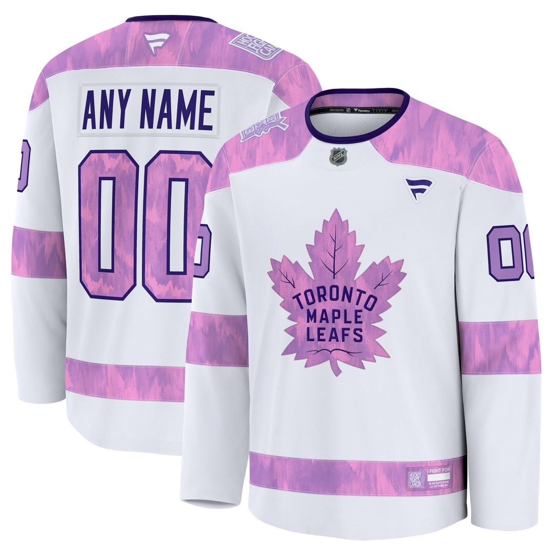 Toronto Maple Leafs Fanatics 2024 Hockey Fights Cancer Custom Practice Jersey - White