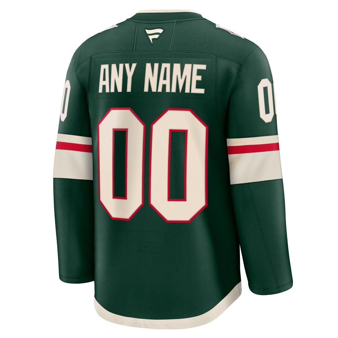 Minnesota Wild Fanatics Home Premium Custom Jersey - Green