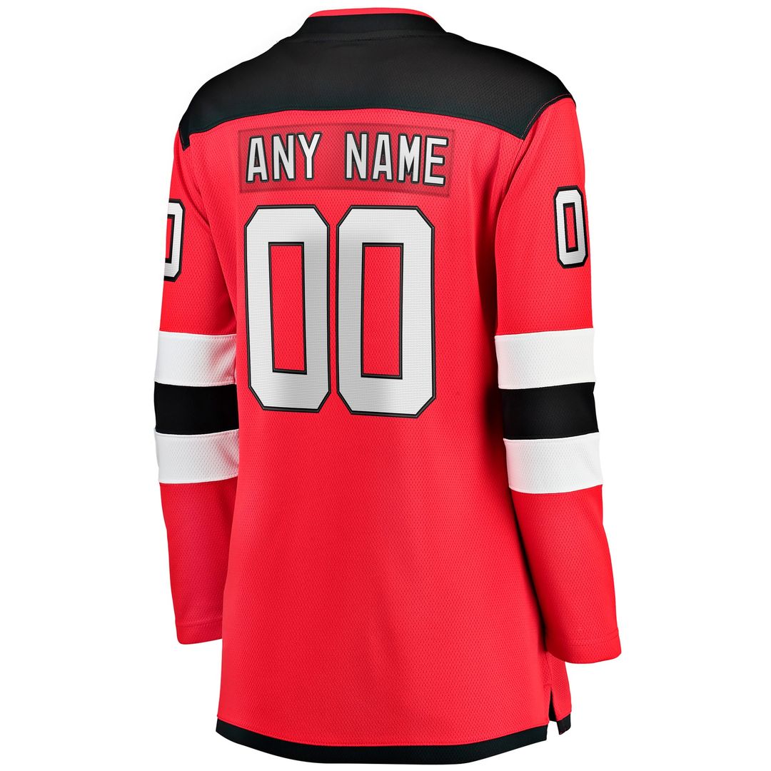 New Jersey Devils Fanatics Women's Home Breakaway Custom Jersey - Red