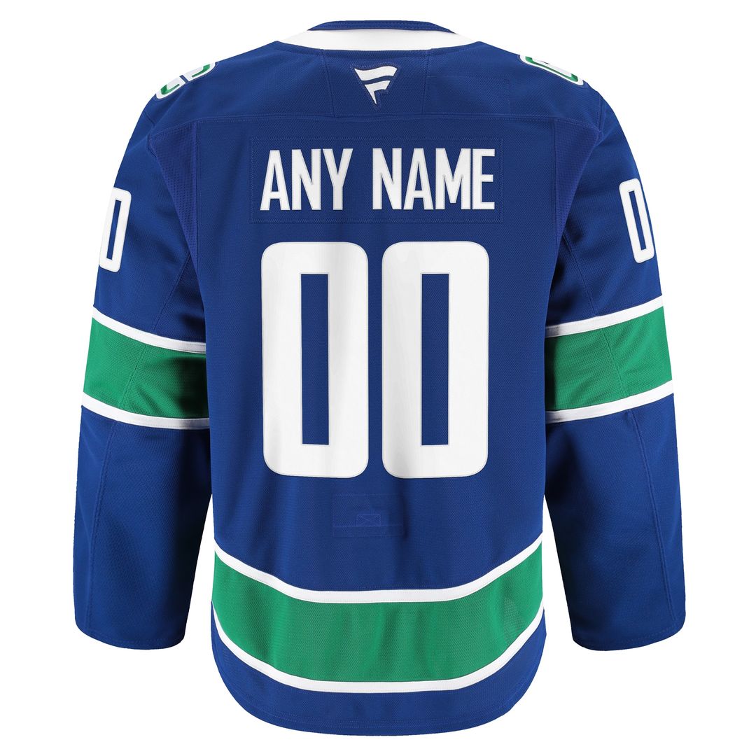 Vancouver Canucks Fanatics Home Authentic Pro Custom Jersey - Blue