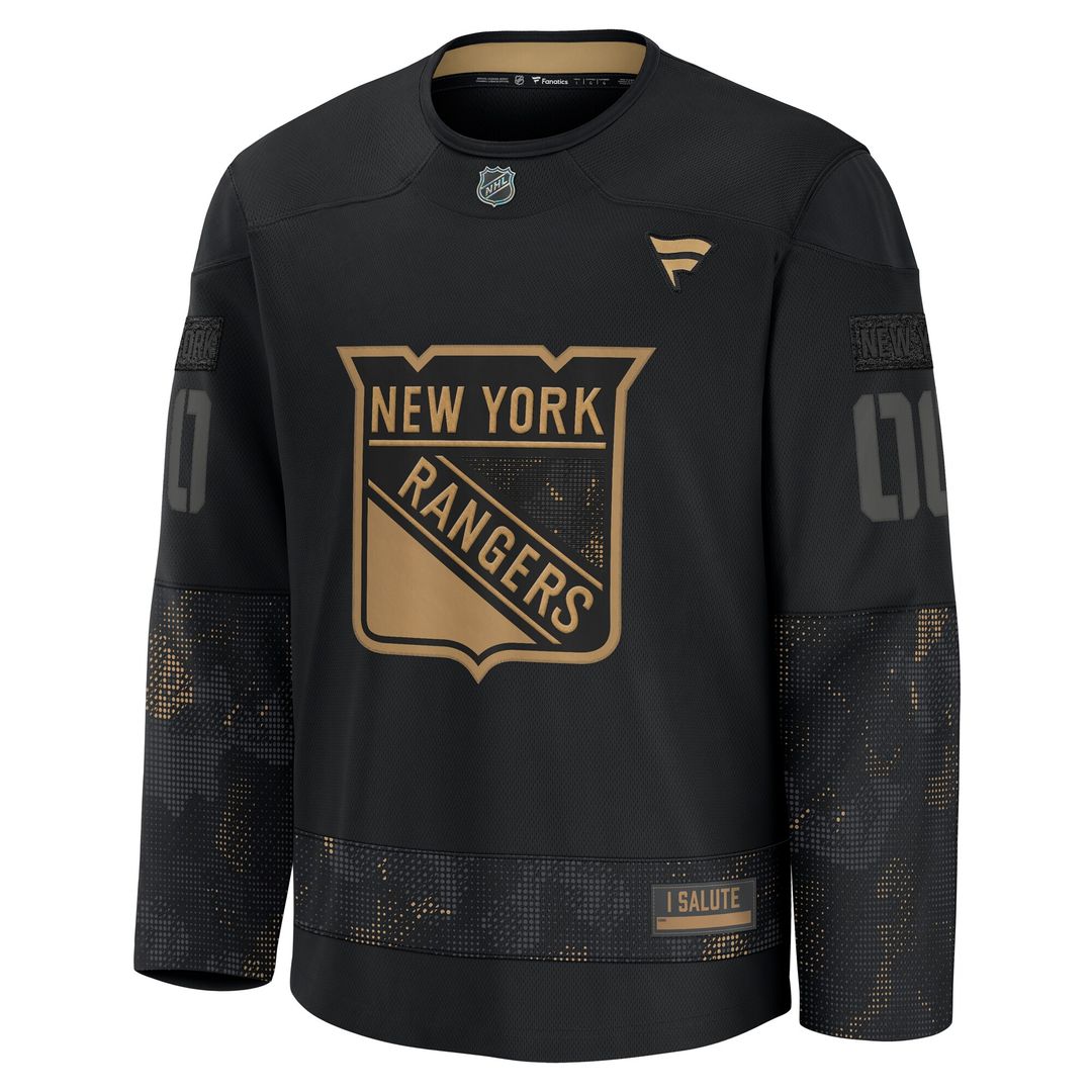New York Rangers Fanatics 2024 Military Appreciation Custom Practice Jersey - Black