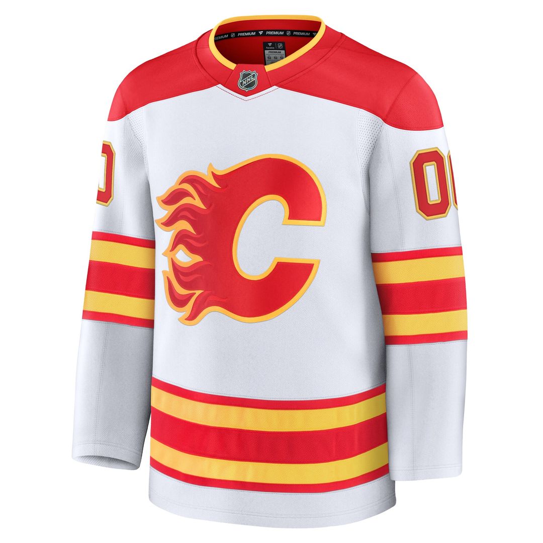 Calgary Flames Fanatics Away Premium Custom Jersey - White