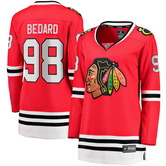 Connor Bedard Chicago Blackhawks Fanatics Women's Home Breakaway Player Jersey - Red