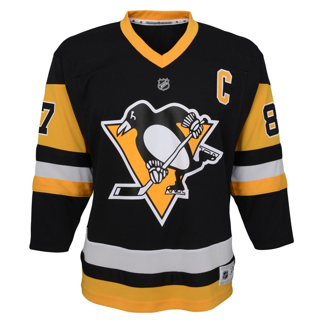 Sidney Crosby Pittsburgh Penguins Youth Captain Patch Home Player Replica Jersey - Black