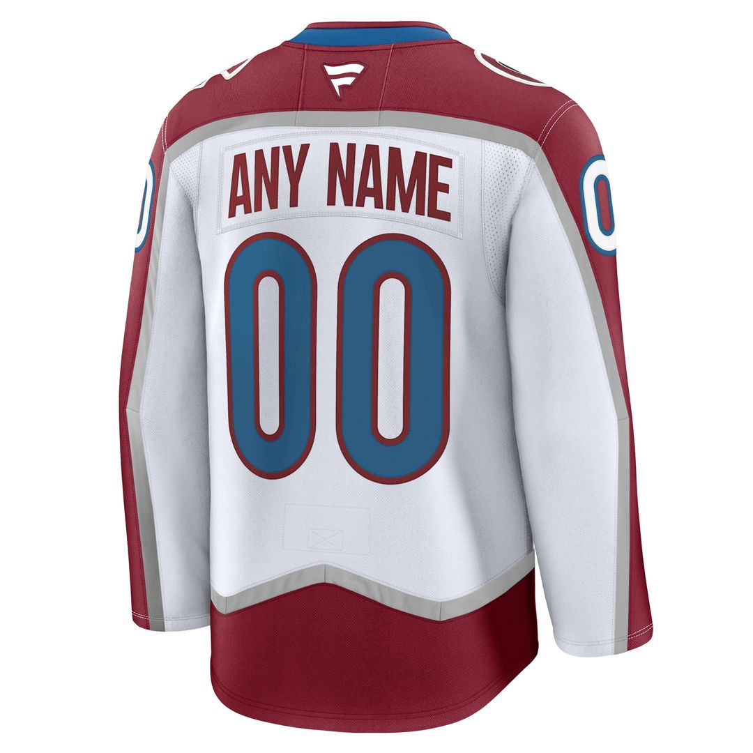 Colorado Avalanche Fanatics Away Premium Custom Jersey - White