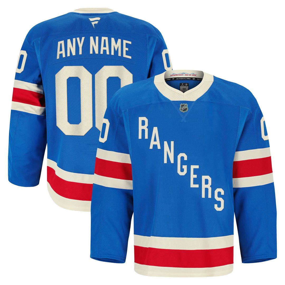 New York Rangers Fanatics Centennial Authentic Pro Custom Jersey - Blue