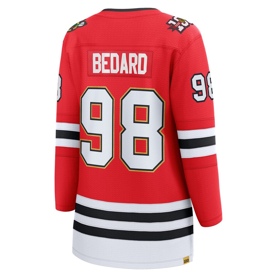 Connor Bedard Chicago Blackhawks Fanatics Women's Centennial Breakaway Player Jersey - Red