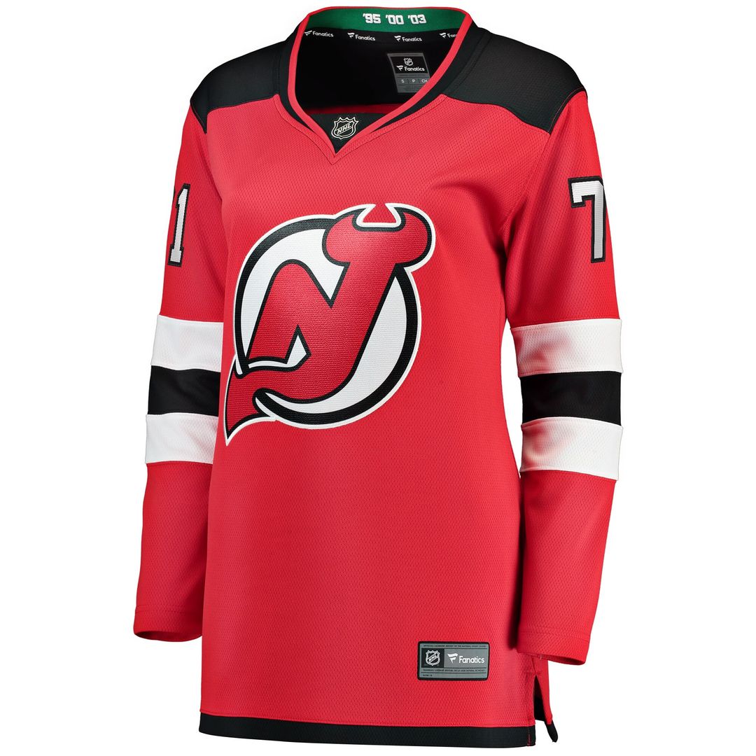 Jonas Siegenthaler New Jersey Devils Fanatics Women's Home Breakaway Player Jersey - Red